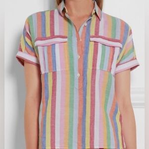 J. Crew Colorful Striped Button-Up Shirt